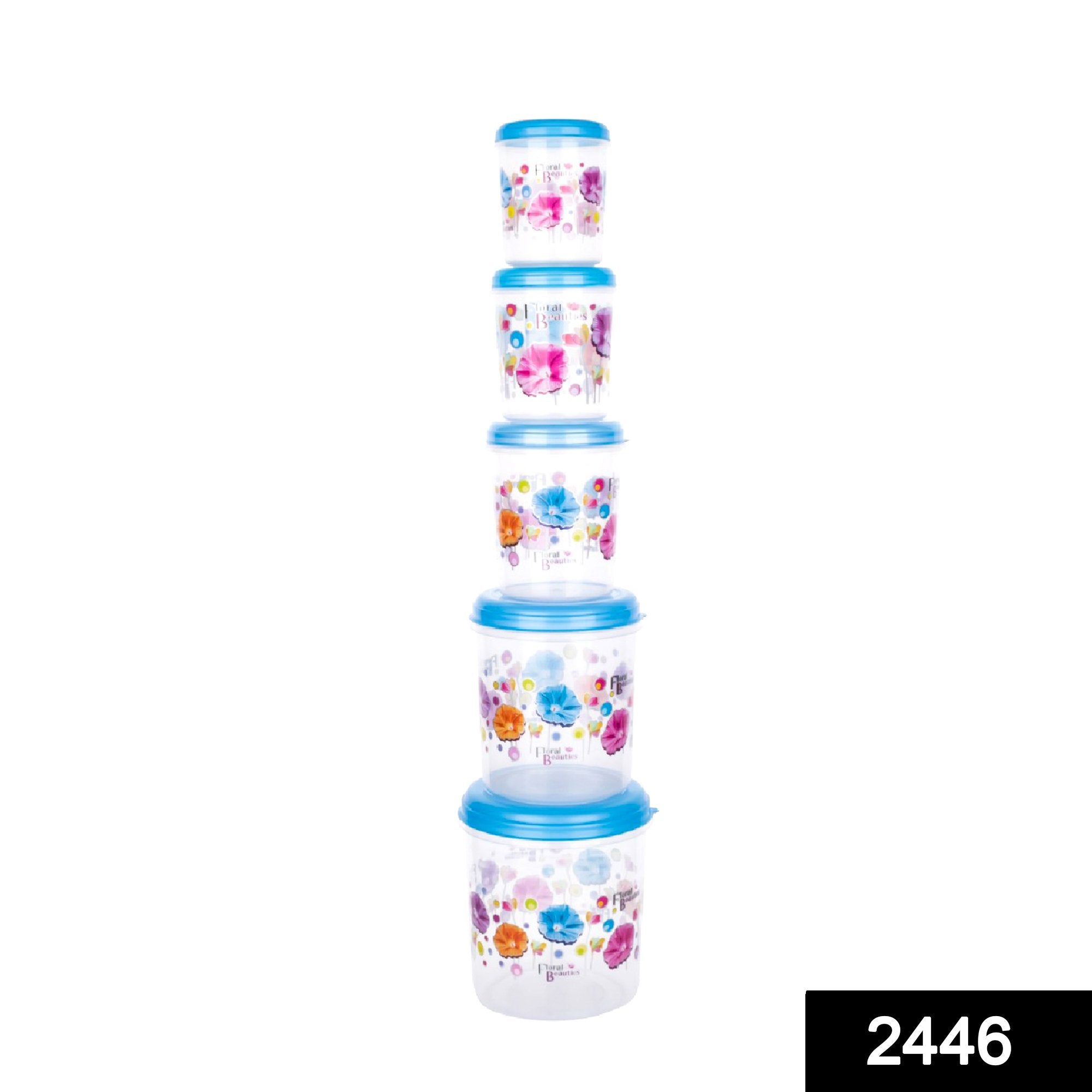 2446 Plastic Transparent Container Air Tight Dabba Set (3000ml, 2000ml, 1000ml, 750ml, 500ml) - SkyShopy 2446 Plastic Transparent Container Air Tight Dabba Set (3000ml, 2000ml, 1000ml, 750ml, 500ml) - SkyShopy